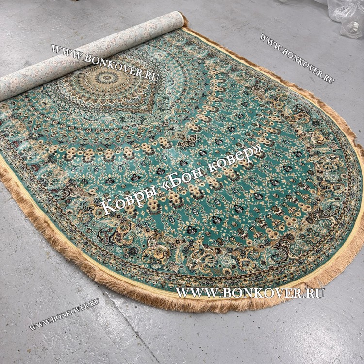 Овальный Ковер Медальон Арт 30068 Бирюзовый
